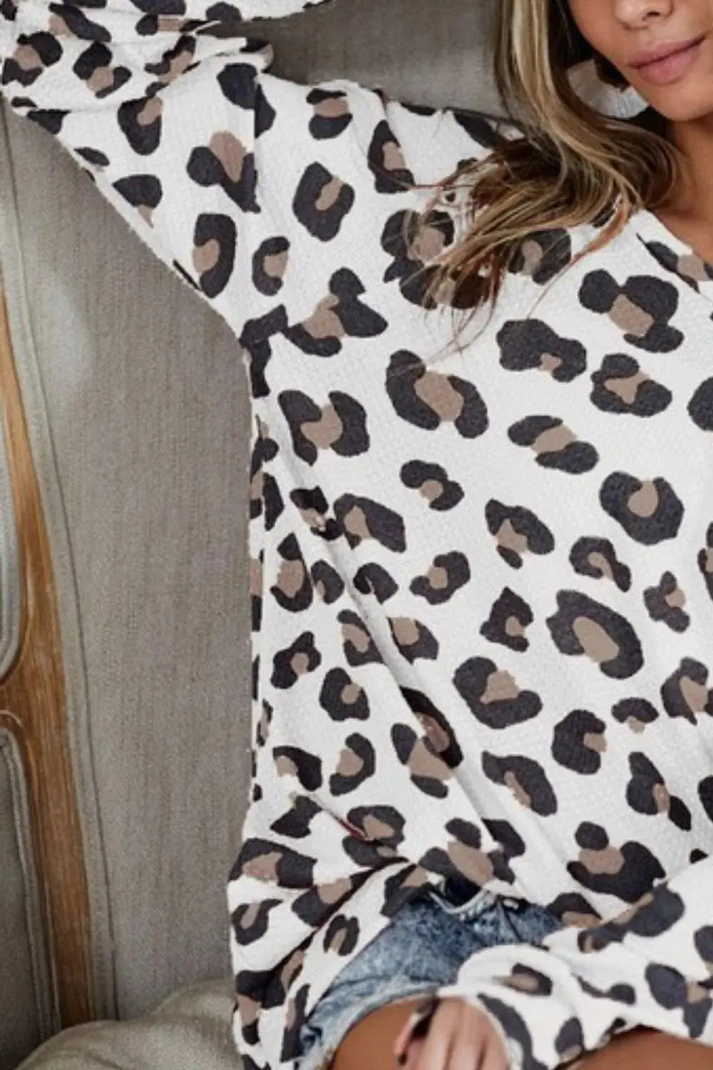 BiBi Leopard Hacci Knit Top - Love Salve